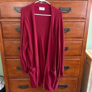 Old Navy Women's Deep Red Cardigan - long open front